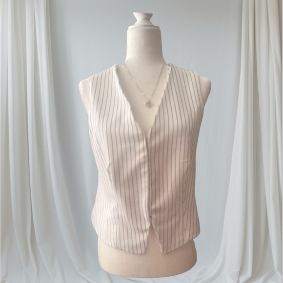 White Striped Women's Vest Top - Picture 2 of 3